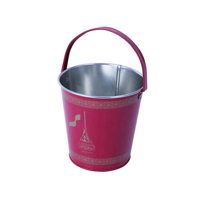 2019 best-selling stainless metal tin bucket red color