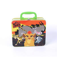 Metal Custom tin lunch boxes with handle and lock