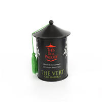 Round metal tea tinbox with special lid