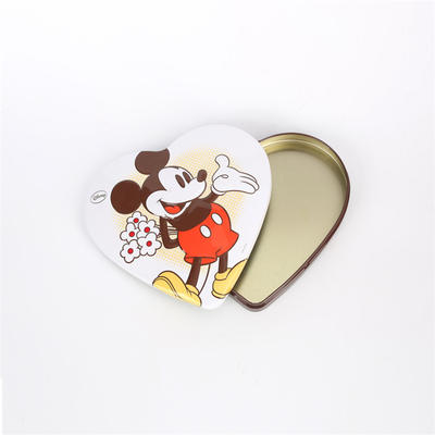 Heart shape candy packing tinbox with customized emboss