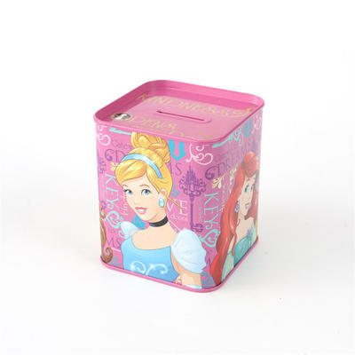 Creative cute square coin bank with sealed lid for kids