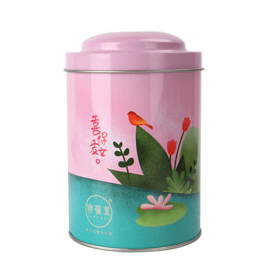 Deep round tin can for tea packing