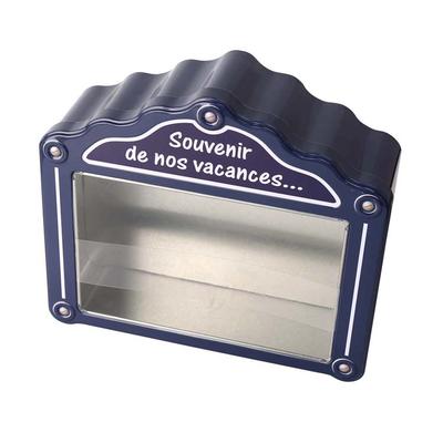 House shape tin box for packing gift with clear window