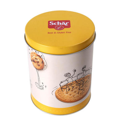 Round cookie tin box with customized design and logo